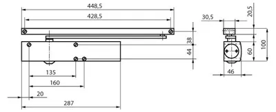 Image de GEZE TS 5000 Ferme-porte sans rail anthracite RAL 7016, EN 2-6