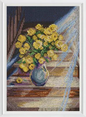 Produktbild von RTO Kreuzstich Set "Im Moment, Gelb", Zählmuster, 15,5x21,5cm