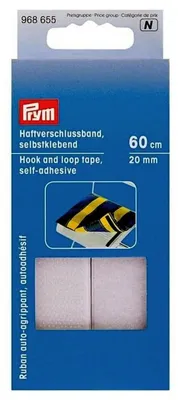 Selbstklebendes Klettband 20 mm weiß 60 cm