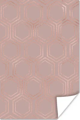 Produktbild von MuchoWow® Poster Luxe - Muster - Roségold 80x120 cm - Papierdruck
