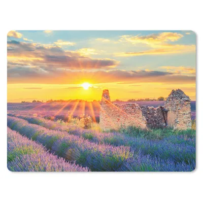 Produktbild von MuchoWow® Mauspad Mousepad Lavendel - Sonnenuntergang - Ruine - Lila 23x19 cm - Mousepads - Maus Mat - Pad - Mausunterlage - Schreibtischunterlage - Mauspad