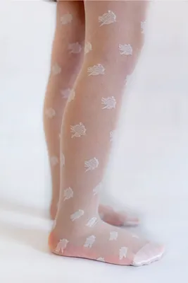 Immagine prodotto di Collant per bambini Aurellie con motivo a rose in bianco 20 denari 128/134