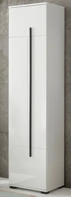 Produktbild von Badezimmer Hochschrank "Design-D" in weiß Hochglanz Badschrank 45 x 200 cm