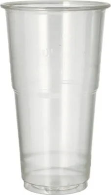 Immagine prodotto di 60 bicchieri per bevande fredde, PLA puro 0,5 l Ø 9,5 cm - 16,2 cm cristallino con bordo in schiuma