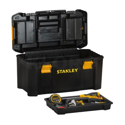 Produktbild von Stanley STST1-75520, Werkzeugkasten, Polypropylen, Schwarz, Gelb, 482 mm, 254 mm, 250 mm