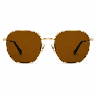 Produktbild von Sonnenbrille UV400 Braun Gold Metall Retro Vintage Damen Herren