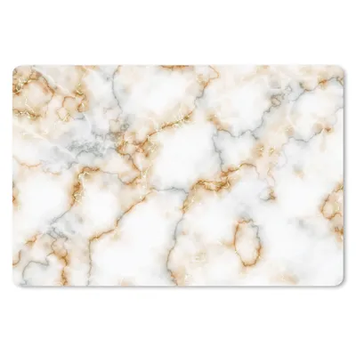 Produktbild von MuchoWow® Schreibtischunterlage Marmor - Weiß - Grau - Gold 60x40 cm - XXL Mauspad - Großes Mauspad