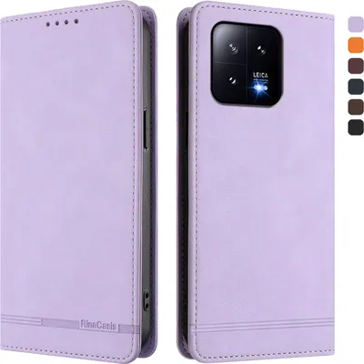 Immagine prodotto di Custodia per Xiaomi 13, retro in Finto cuoio flip case con supporto e slot per carte Purple