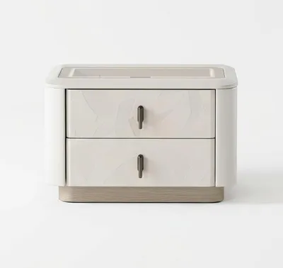 Zdjęcie produktu dla Komplet do sypialni: łóżko, szafa, komoda. Nowoczesny, beżowy design. Kompletny zestaw
