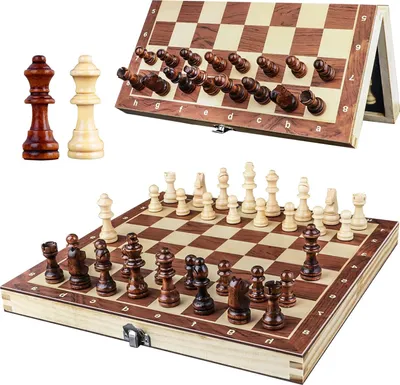 Produktbild von Schachset für Erwachsene - tragbares & faltbares magnetisches Brett - Anfänger Reise Schachfiguren mit Aufbewahrungsbrett.