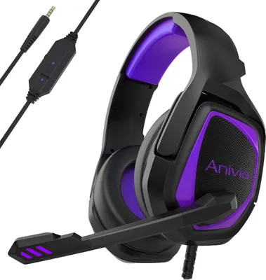 Produktbild von Anivia MH602 Gaming Headset fuer PC Laptop Noise Cancelling Over Ear Kopfhoerer mit Mikrofon 3,5 mm Klinke Kabelgebundenes Headset Bass Surround Weiche Ohrenschuetzer fuer Spiele