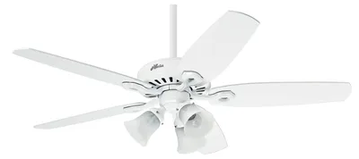Immagine prodotto di Ventilatore da soffitto con luce e catene Builder Plus Bianco 132 cm