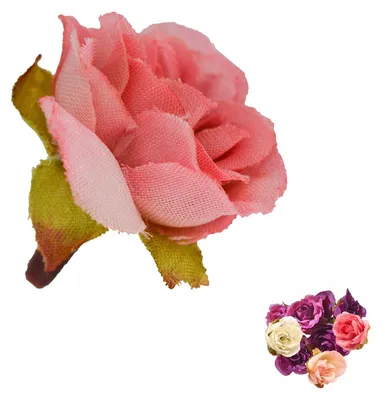 5 x Deko Rose / Rosenblüte / Rosenkopf ca. 2,5 cm, rosa