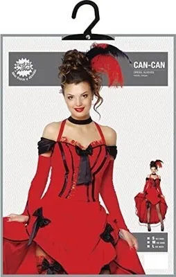 Produktbild von y Saloon Girl Damen Kostüm mit Kleid in rot Gr. S - L, Größe:L