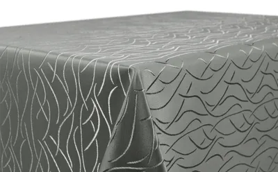 Produktbild von Damast Jacquard bügelfrei pflegeleicht Streifenmuster Tischwäsche,Grau, (Eckig180x135cm)