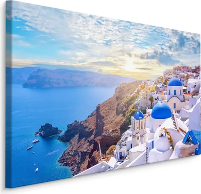 Produktbild von Fabelhafte Canvas LEINWAND BILDER 120x80 cm XXL Kunstdruck Meer Insel Segelboote Sonne