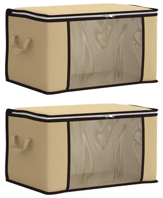 Productafbeelding van vidaXL Opbergbox met transparant zijpaneel, 2 stuks, 90,3 liter