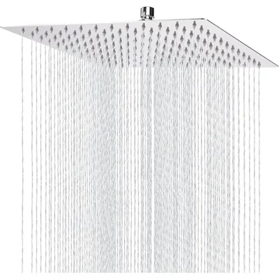 Immagine prodotto di Doccia a pioggia quadrata, 30 cm, acciaio inossidabile 304, alta pressione, finitura cromata