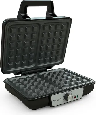 Obrázek produktu pro Vaflovač Tesla WM200BX, 1000 W, Pro 2 vafle, Nepřilnavé talíře, 140 - 220 °C, Stříbrná/Černá