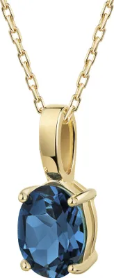 Zdjęcie produktu dla Złoty wisiorek Celesta z łańcuszkiem 375 żółte złoto niebieski topaz (beh)