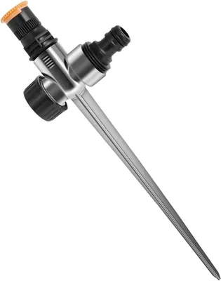 Imagen del producto de Riego automático para jardín con ángulo de pulverización ajustable de 0 a 360°, con estaca metálica, ideal para césped y jardines