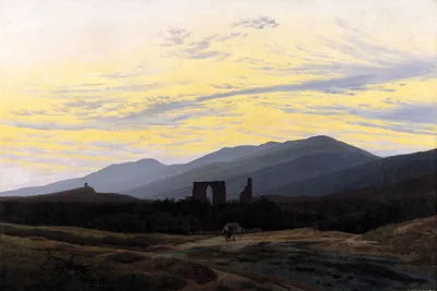Produktbild von Caspar David Friedrich Kunstdruck Bild - Klosterruine Eldena Im Riesengebirge, 1830-1834 (120 x 180 cm)