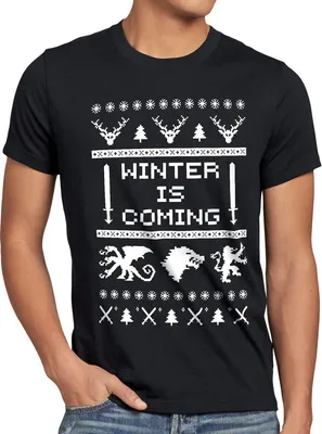 Produktbild von style3 8-Bit Winter is coming Herren T-Shirt, Größe:5XL, Farbe:Schwarz