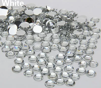 Produktbild von 2000 Stück Harz-Strasssteine mit flacher Rückseite zum Selbermachen, für Handyhüllen, Nagelaufkleber, 2/3/4/5 mm-Weiß,2mm