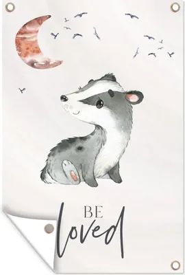 Produktbild von MuchoWow® 80x120 cm Outdoor-Poster Gartendeko Sichtschutz Garten Poster für den Garten  Zitate - Geliebt werden - Sprichwörter - Kind - Jungen - Mädchen - Aquarell