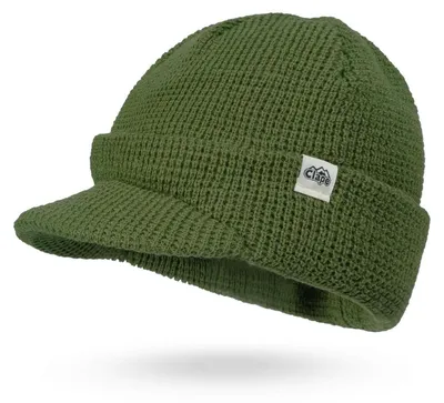 Obrázek produktu pro Pletená čepice s kšiltem, zimní čepice typu "beanie", uni, zelená, univerzální velikost