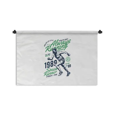 Produktbild von MuchoWow® Wandteppich Wandbehang Laufen - Retro - Sport 60x40 cm Tapisserie Dekoration Wandtuch - Wanddekorationen