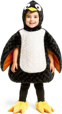 Produktbild von Pinguin Kinderkostüm Plüsch schwarz-weiß - 98/110 (3-4 Jahre)