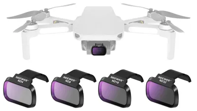 Produktbild von NEEWER ND Filter Set Kompatibel mit DJI Mini 4K/2 SE/SE/2/Mavic Mini (4 STK.) ND4 + ND8 + ND16 + ND32 Snap On Mehrschichtige HD Optisches Glas Neutral