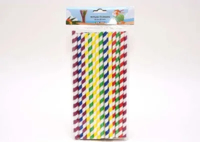 Obrázek produktu pro 50 papírových brček na pití, 23 cm, Ø 8 mm, 5 barevných variant