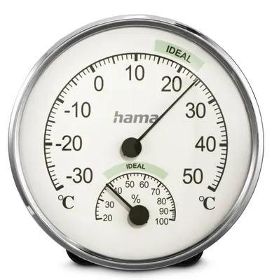 Produktbild von Hama Chios, Drinnen, °C, -30 - 50 °C, Analog, Silber, Weiß, Edelstahl