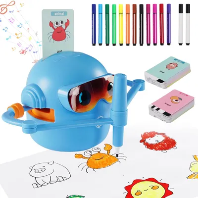 Zdjęcie produktu dla Robot edukacyjny dla dzieci, wyposażony w instrukcję obsługi głosowej oraz 100 kart do rozwijania kreatywności