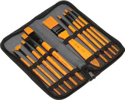 Obrázek produktu pro 10 kusů štětců sada Umělec Štětce více médií Štětce s přenosnou taškou Nylon Hair pro umělce Akryl Akvarel Kvaš Olejomalba pro velké umění Kreslení Dodávky