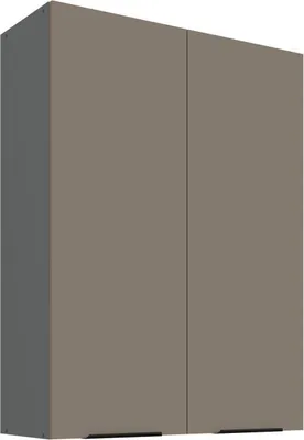 Produktbild von Hoher Küchenoberschrank LUNARA – Breite 80 cm, Dunkelbeige/Anthrazit