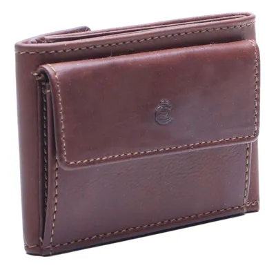 Produktbild von Esquire Mini echt Leder Geldbörse Portemonnaie mit RFID Schutz braun