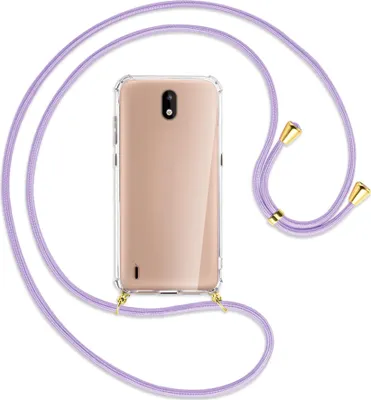 Produktbild von Handykette Backcover-Schutzhülle mit Band (Metall goldfarben) für Nokia 1.3 - violett