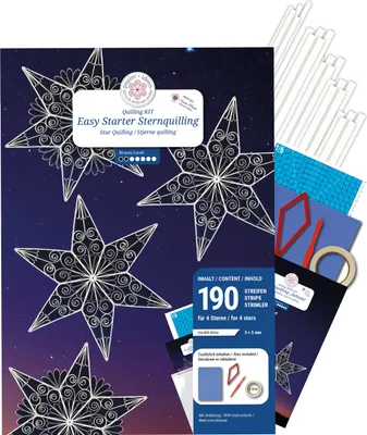 Produktbild von papier+ideen Easy Starter Quilling-Set "Stars" inkl. 190 Stk.