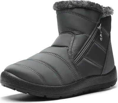 Produktbild von DREAM PAIRS Damen Winterstiefel Schneestiefel Warm Wasserdicht Grau 37