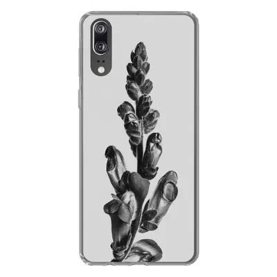 Produktbild von MuchoWow® Handyhülle Schutzhülle Hülle für Huawei P20 Pflanze - Schwarz - Weiß - Abstrakt Silikon Softcase Handy Hülle - Hardcover