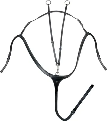 Immagine prodotto di Pettorale Waldhausen X-Line con redini ausiliarie a ponte lungo nero WB