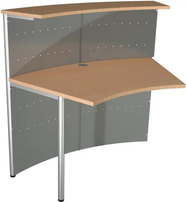 Produktbild von Kompakt-Theke Genua Anbautheke 45 Grad BxTxH 118x70x115cm alusilber/buche