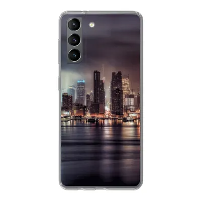 Produktbild von MuchoWow® Handyhülle Schutzhülle Hülle für Samsung Galaxy S21 New York - Sturm - Skyline Silikon Softcase Handy Hülle - Softcase
