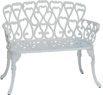 Produktbild von Inko Sitzbank Eden Alu-Guss weiß 102x60x85 cm Gartenbank Bank