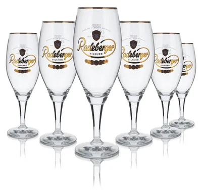 Produktbild von 6x Radeberger Glas 0,4l Pilsener Glas Pokalglas Biertulpe Gläser Set Brauerei