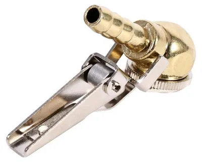Immagine prodotto di Tubo di gonfiaggio per pneumatici con attacco a clip e valvola per pompa per pneumatici e manometro