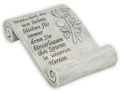 Produktbild von Grabschmuck Schriftrolle mit Spruch und Rose